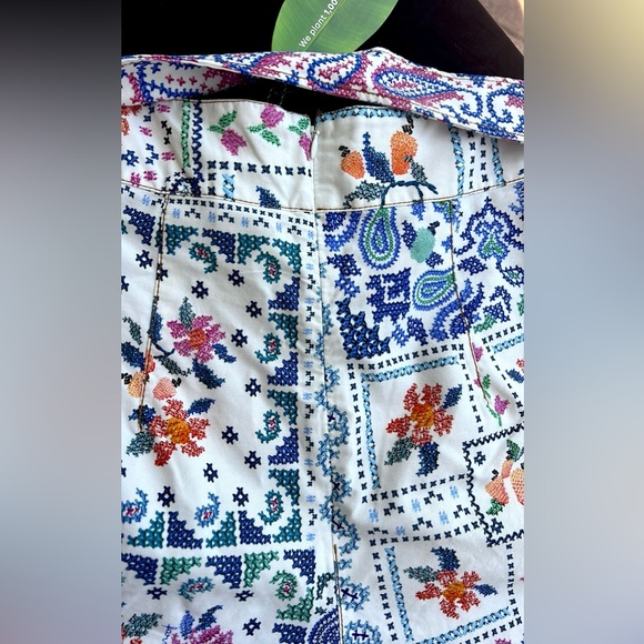 FARM RIO Romantic Bandanas Belted shorts light ivory L - Picture 16 of 17